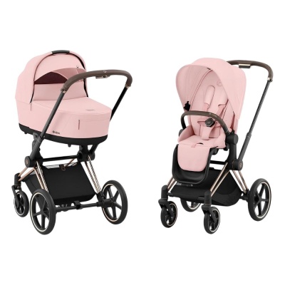 Коляска 2 в 1 Cybex Priam IV Rosegold Peach Pink 01